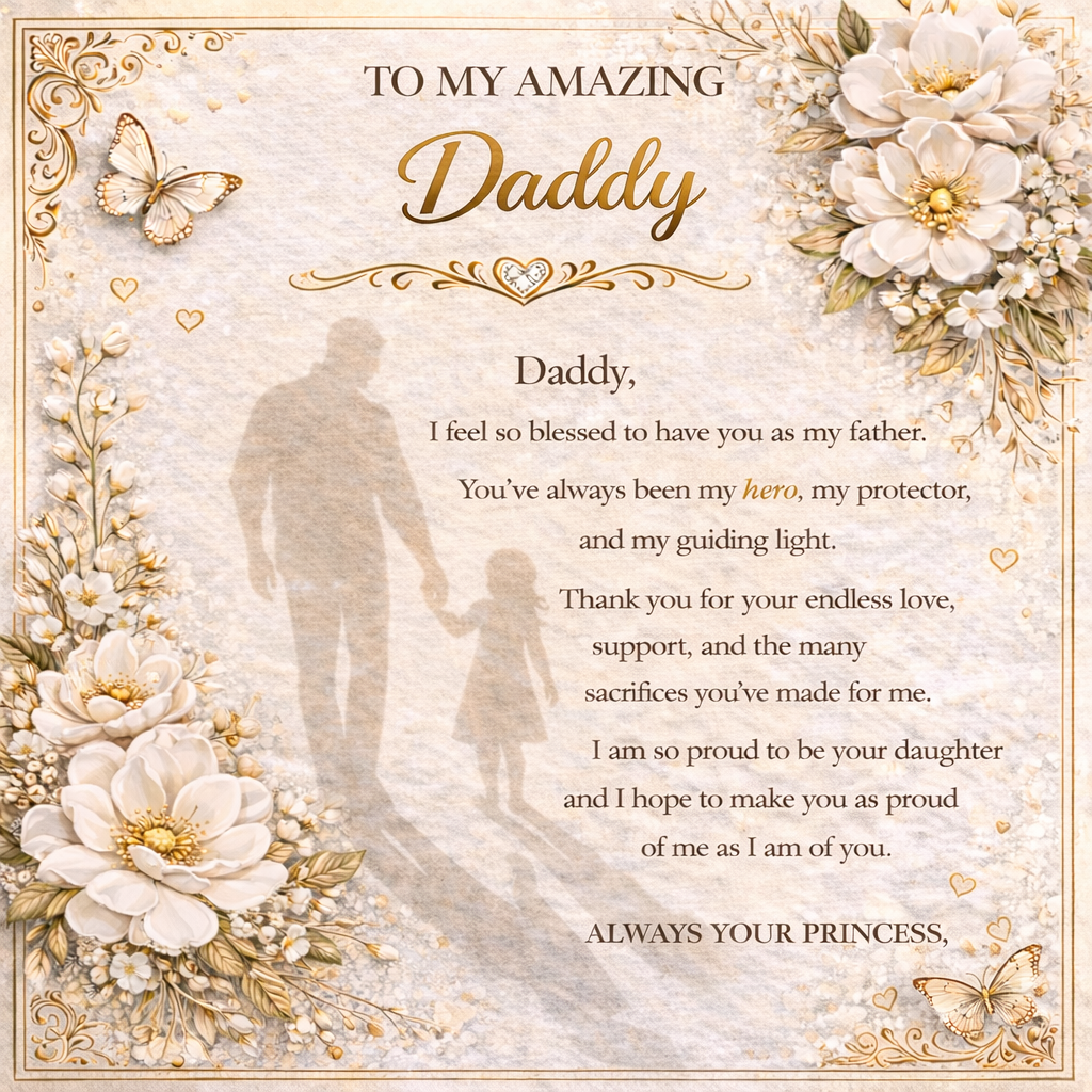 Love You Always Dad's Day From Your Princess