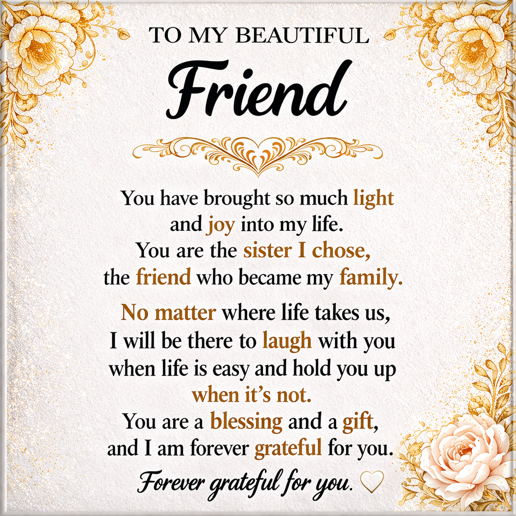 To My Beautiful Friend – Necklace Gift Set