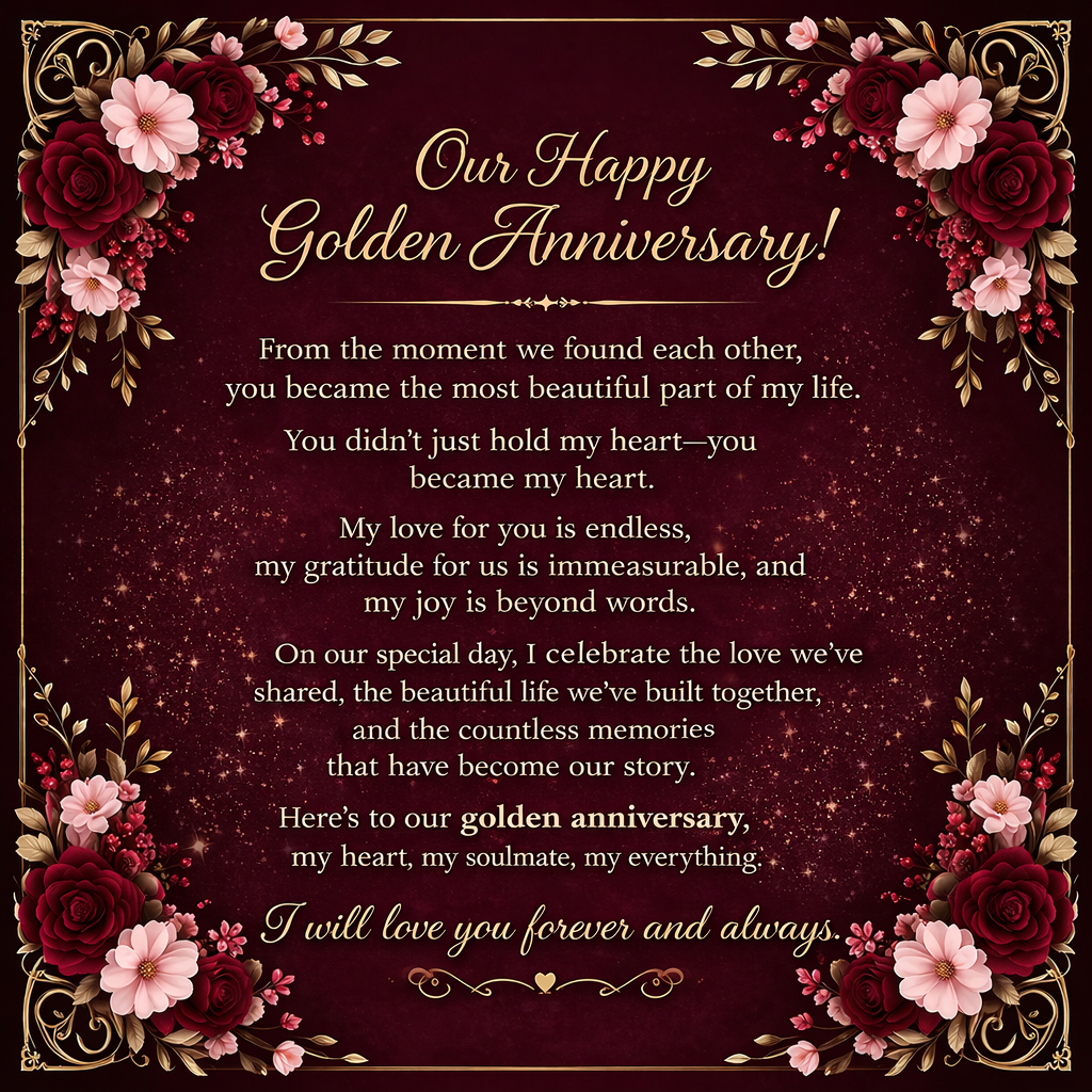 To Our Golden Anniversary – Necklace Gift Set