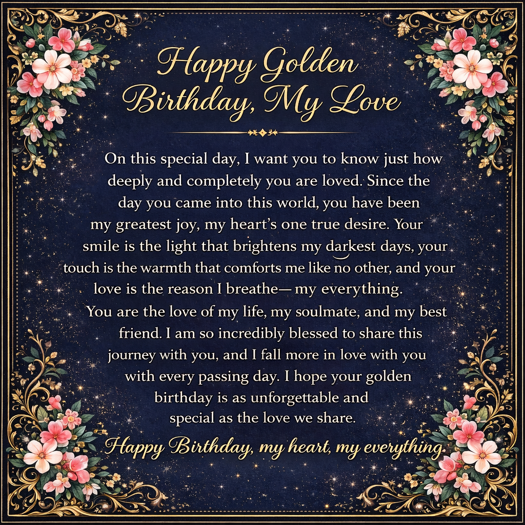 Happy Golden Birthday to My Lovely Spouse – Necklace Gift Set