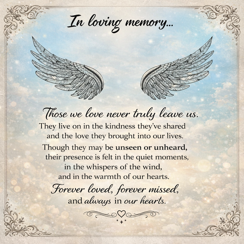In Loving Memory of Our Loved Ones – Memorial Necklace Gift Set