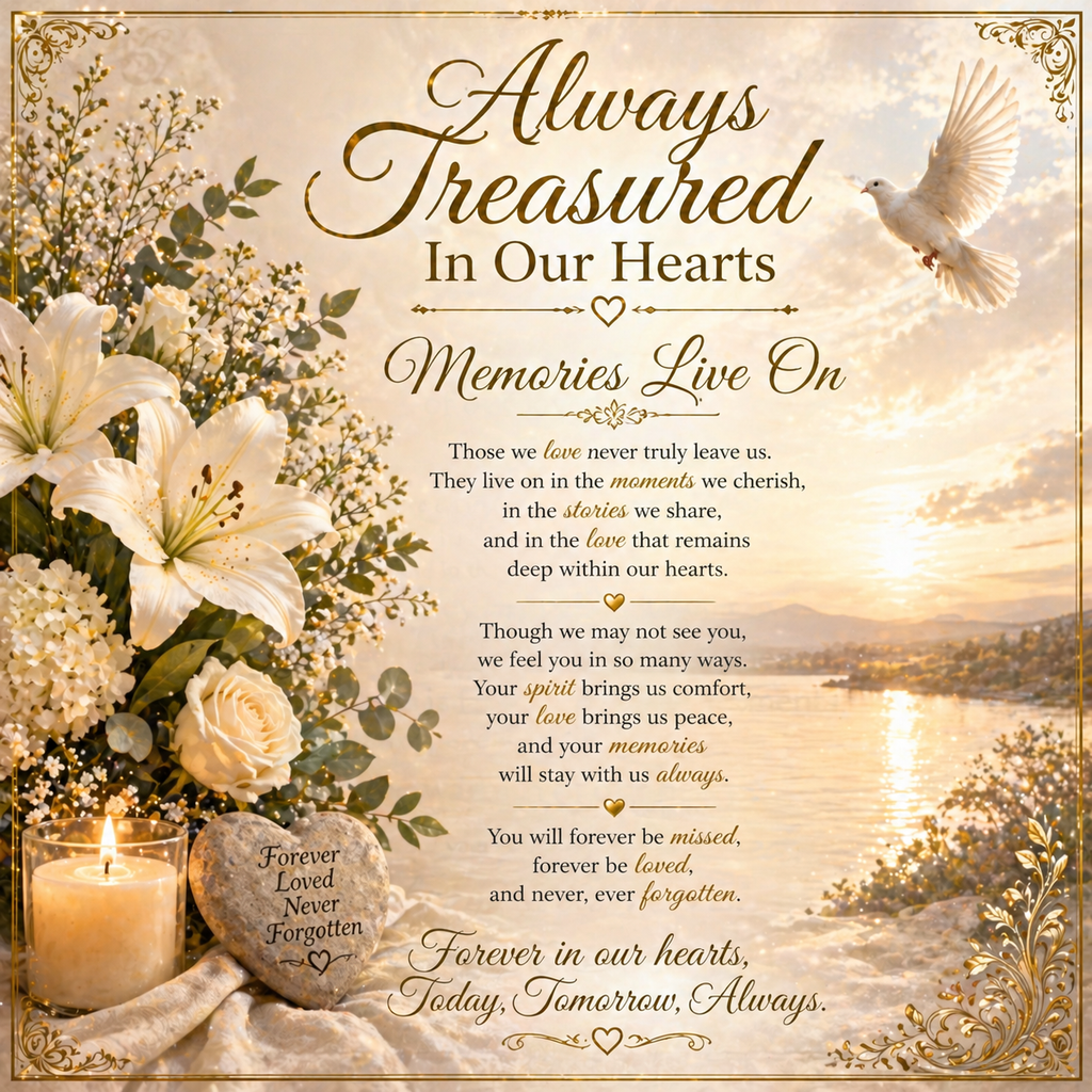Always Treasured in Memories Of Our Love One Our Hearts Necklace Gift Set