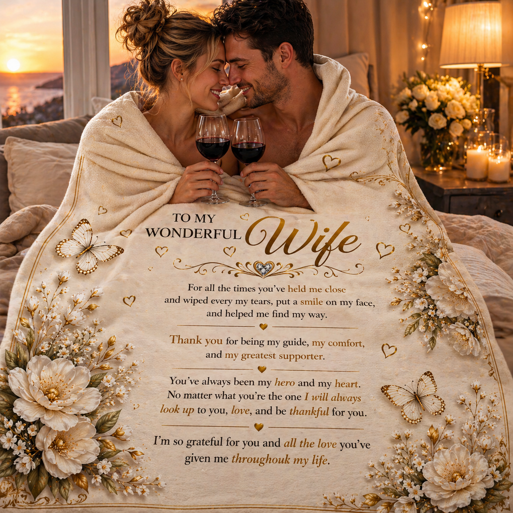 To My Beloved Wife Woven Blanket Gift