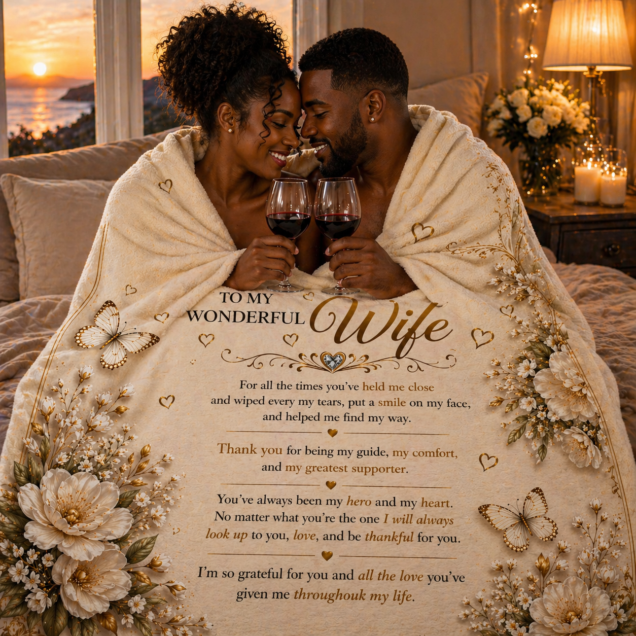 To My Beloved Wife Woven Blanket Gift