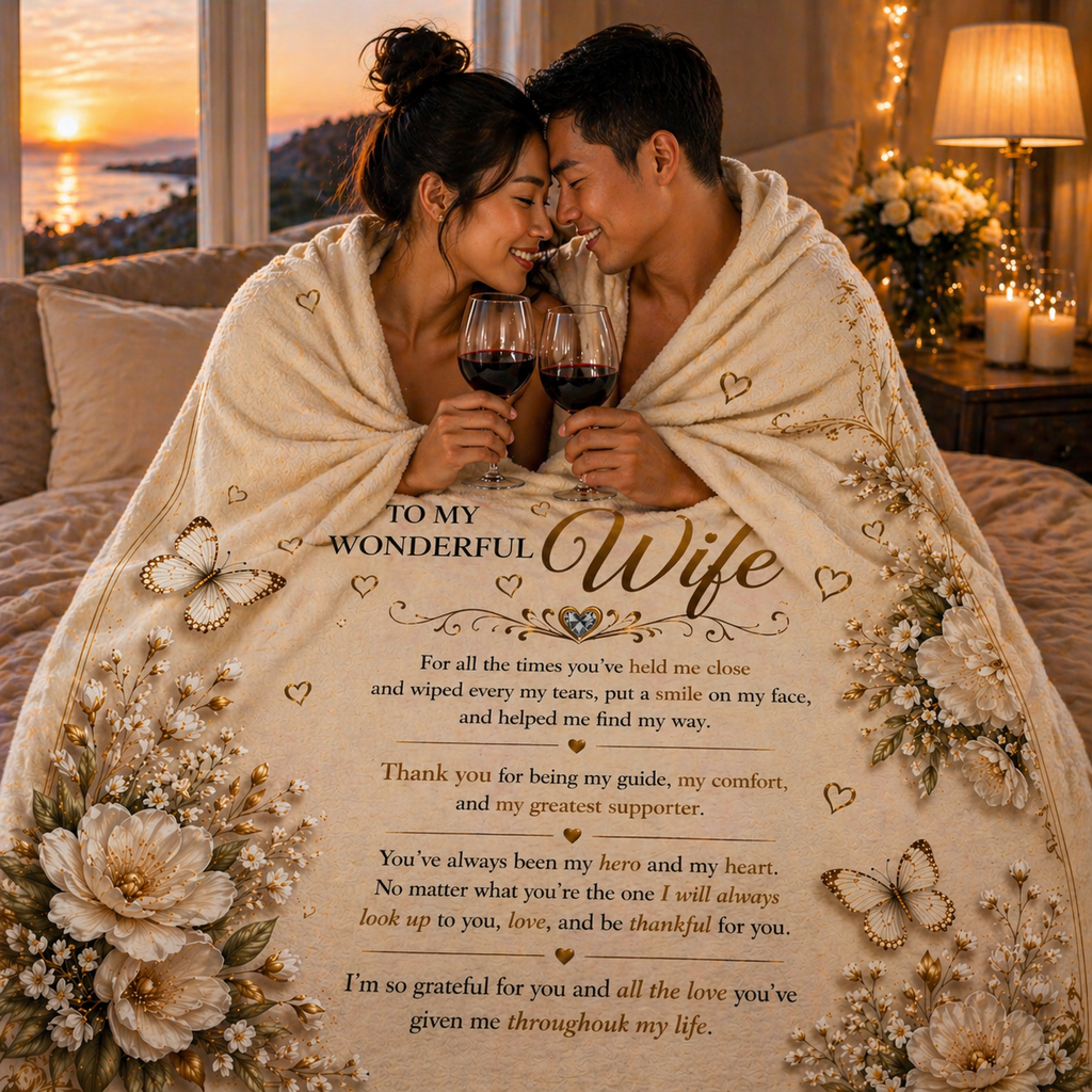 To My Beloved Wife Woven Blanket Gift