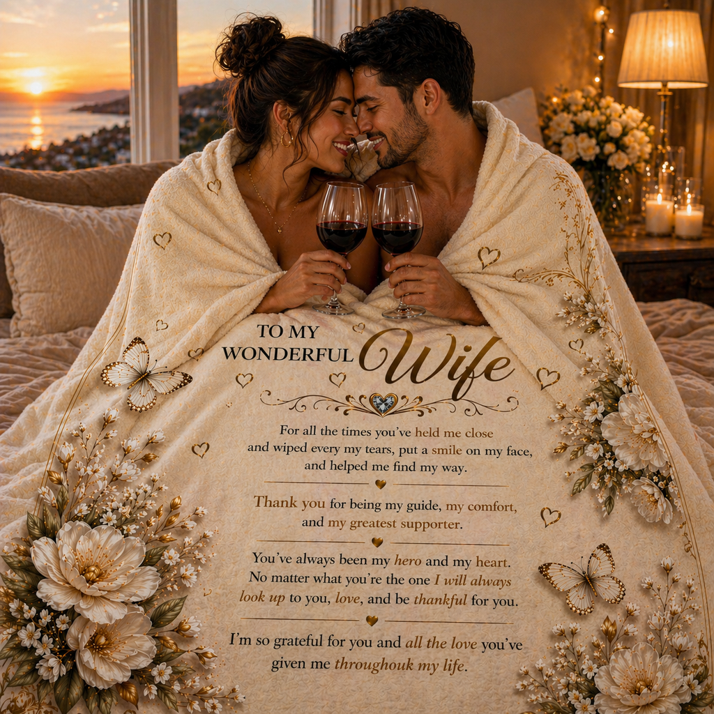To My Beloved Wife Woven Blanket Gift