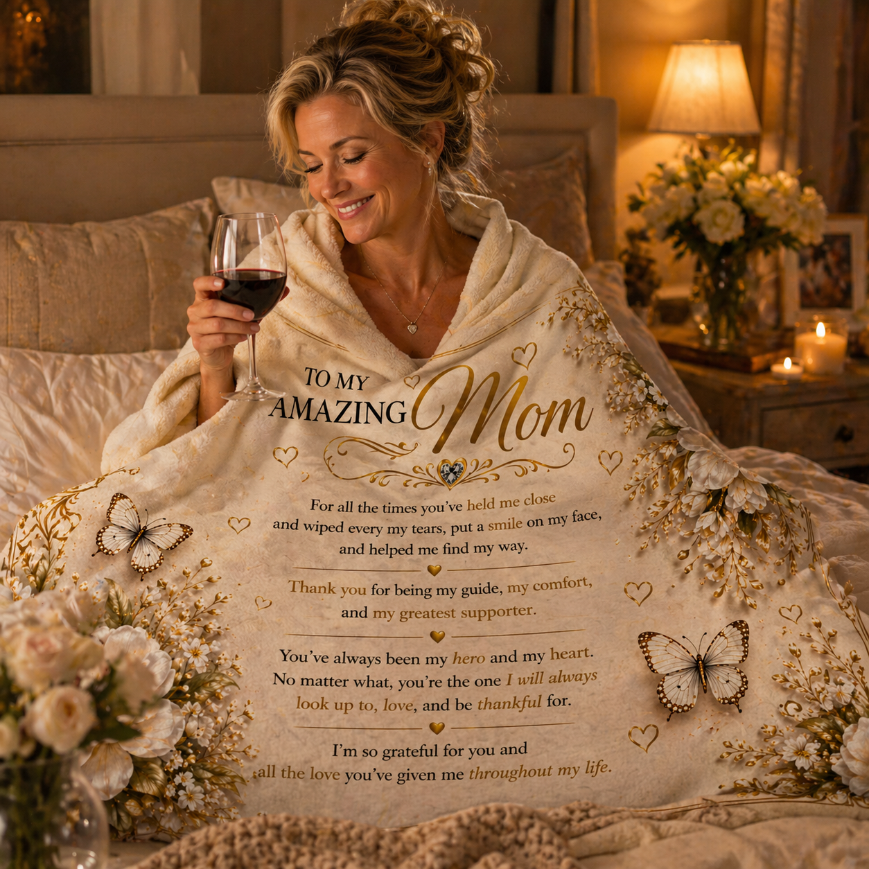 Treasured & Adorable Woven Blanket For Mom