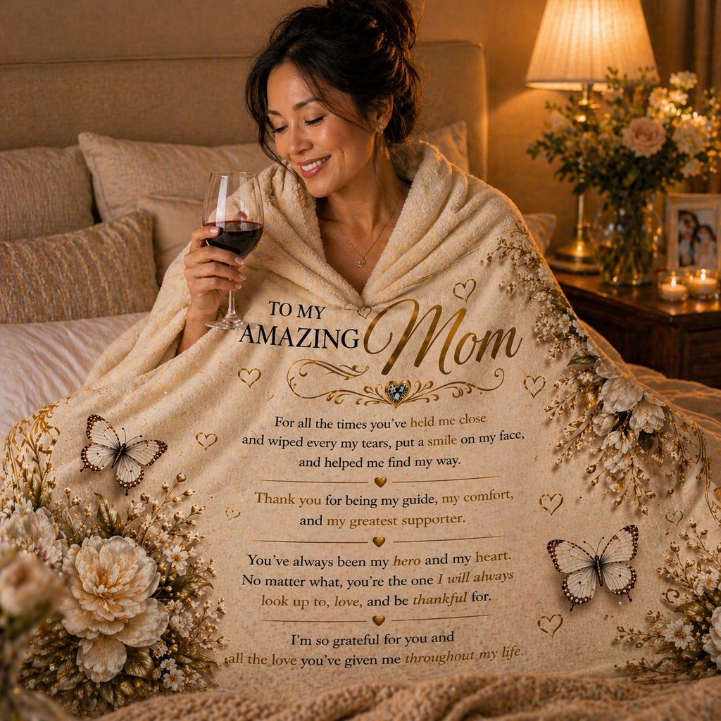 Treasured & Adorable Woven Blanket For Mom