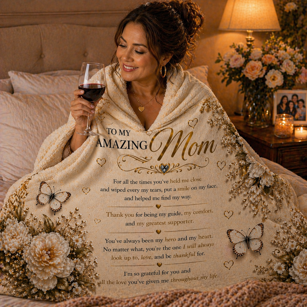 Treasured & Adorable Woven Blanket For Mom