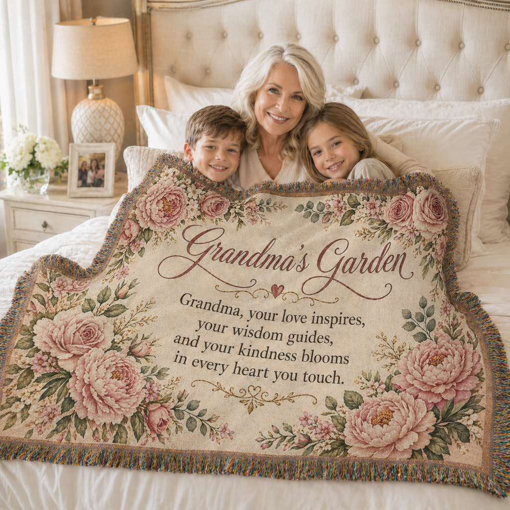 Beautiful Grandma Garden Woven Blanket  Gift
