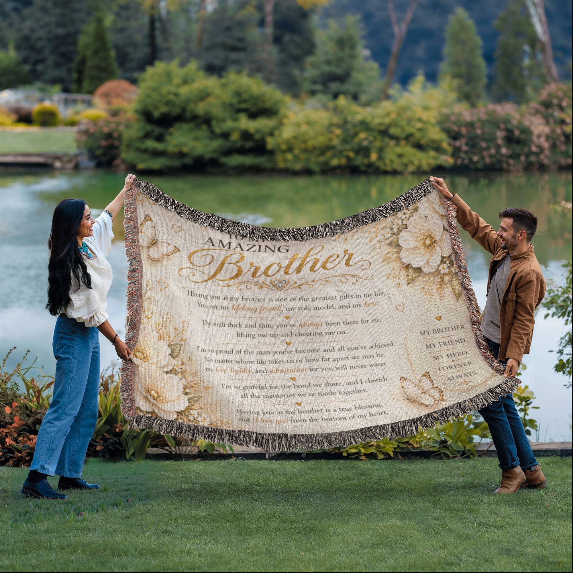 Amazing Brother's Woven Blanket Gift