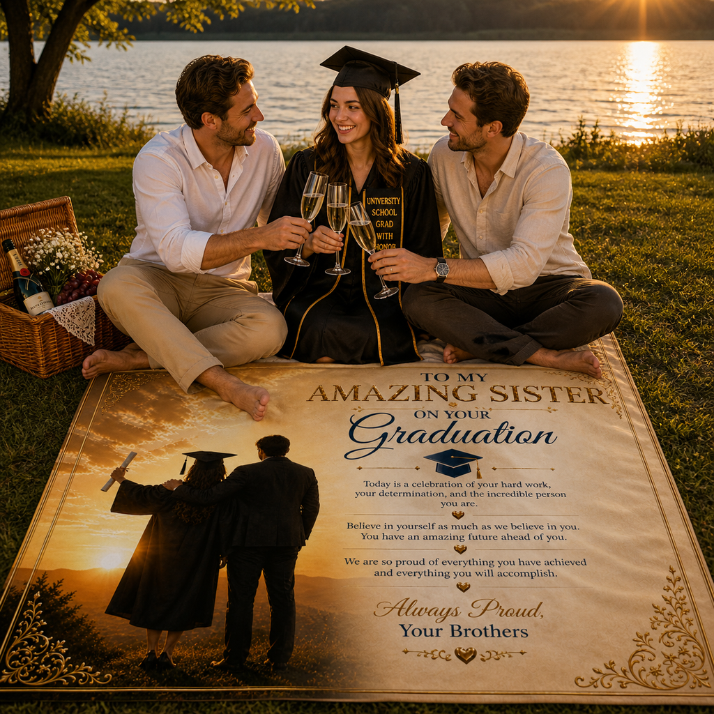 Elegant Grad Success To My Amazing Sister Woven Blanket