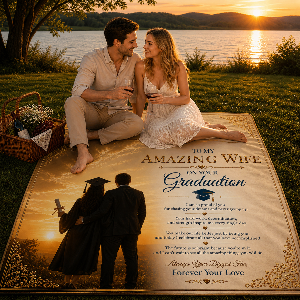 To My Sweet Wife On Your Grad Success Woven Blanket