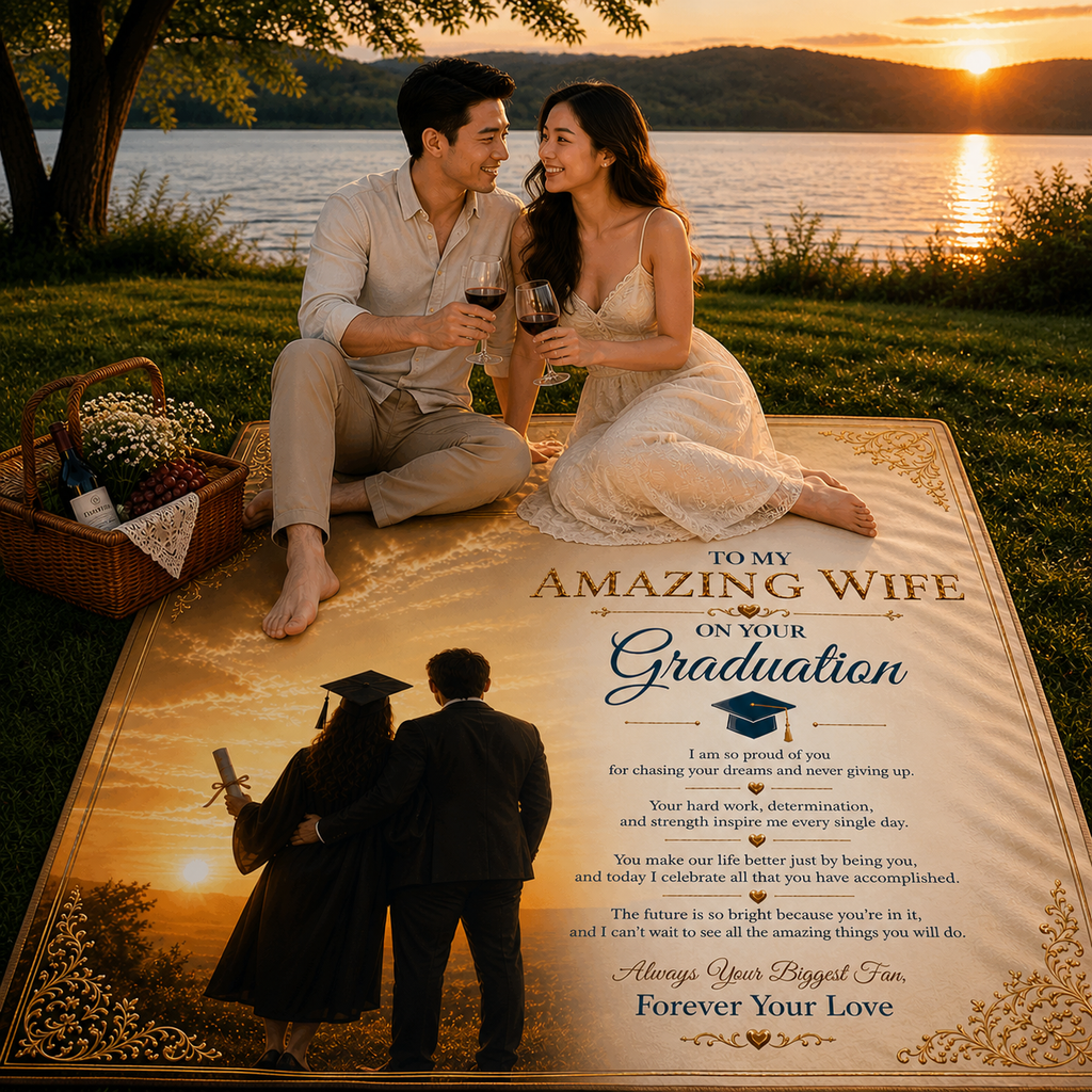 To My Sweet Wife On Your Grad Success Woven Blanket