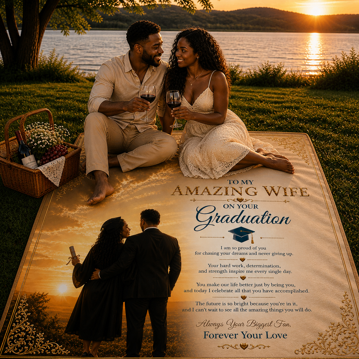 To My Sweet Wife On Your Grad Success Woven Blanket