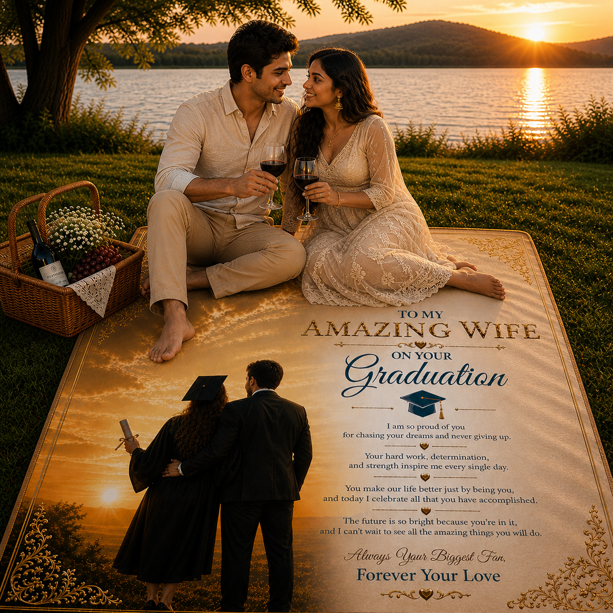 To My Sweet Wife On Your Grad Success Woven Blanket