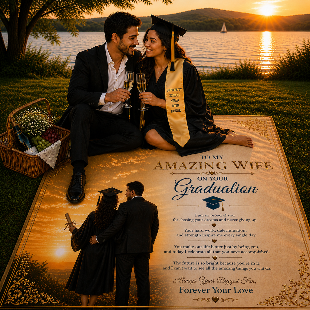 To My Sweet Wife On Your Grad Success Woven Blanket