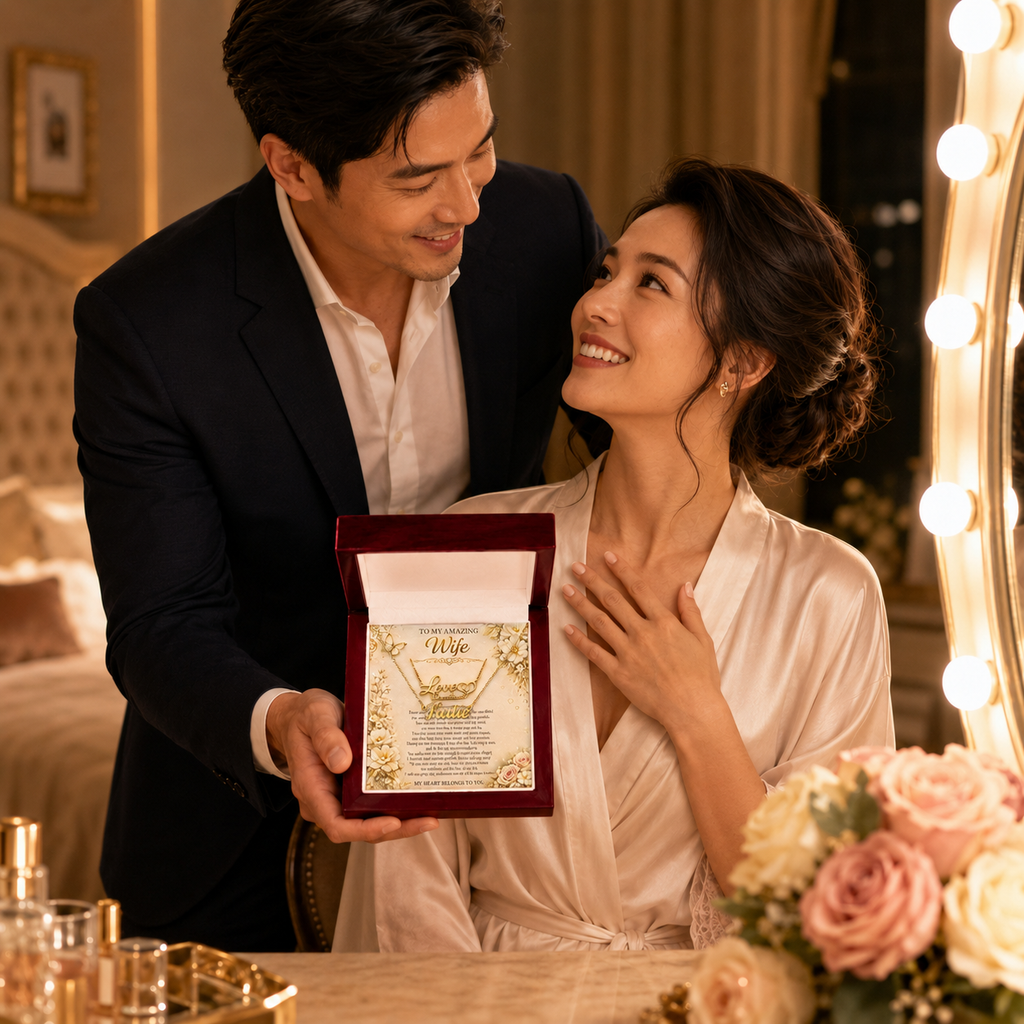 Customized Romantic gold Greeting Card For The Wife