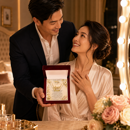 Customized Romantic gold Greeting Card For The Wife