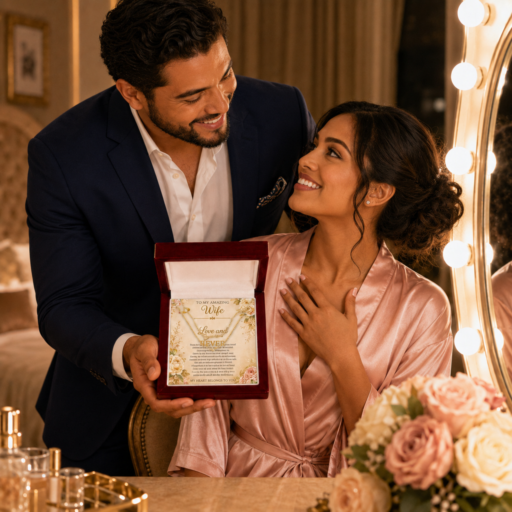 Customized Romantic gold Greeting Card For The Wife