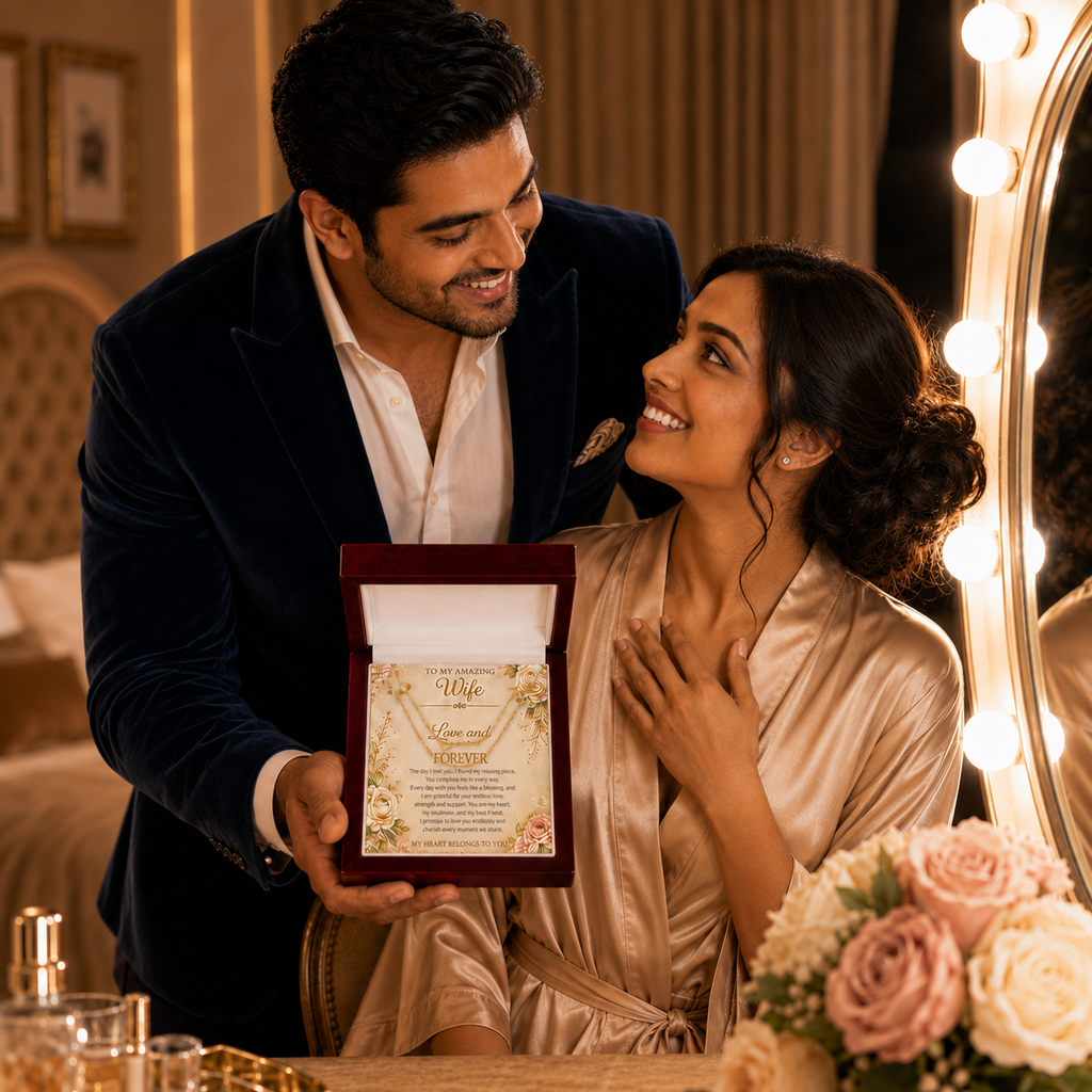 Customized Romantic gold Greeting Card For The Wife