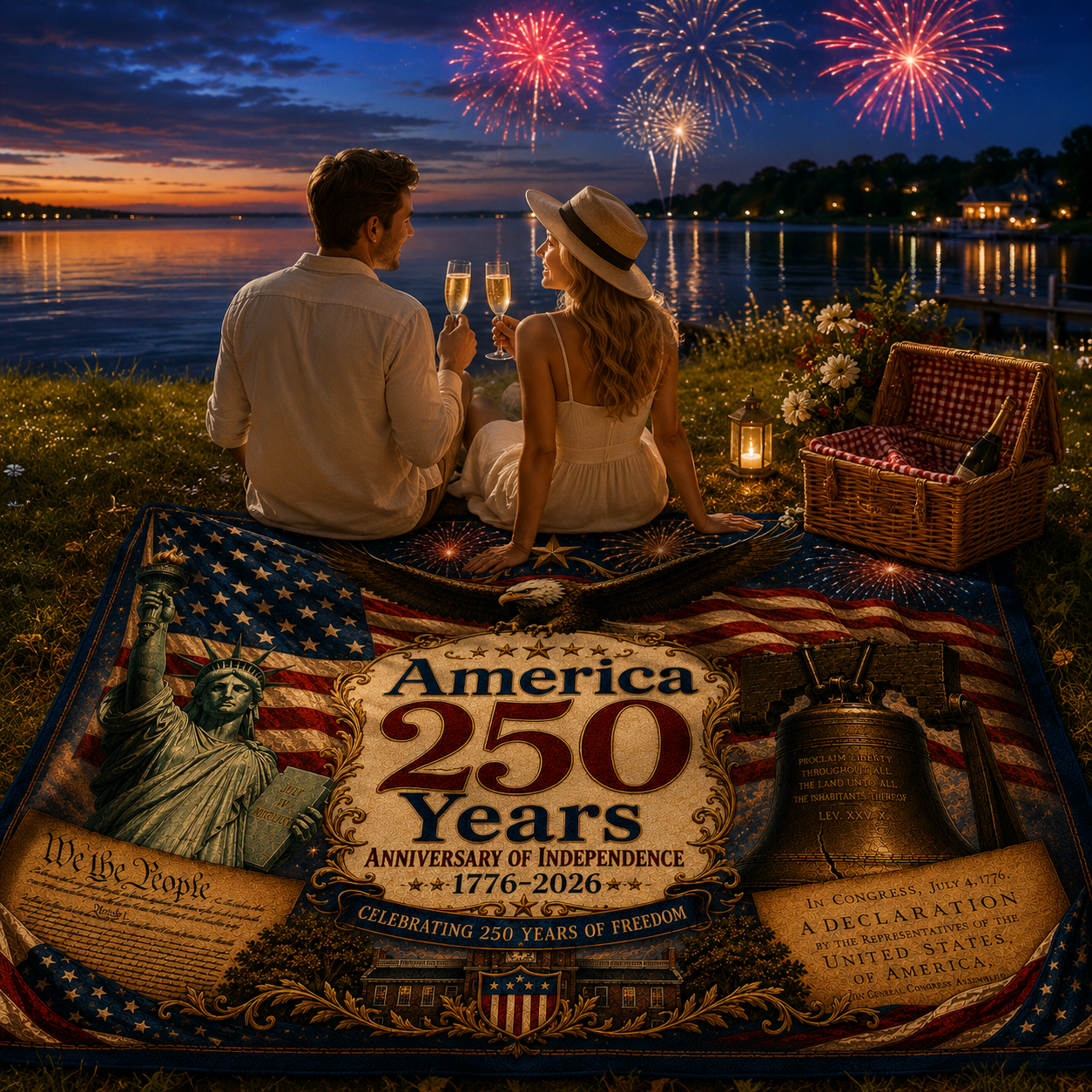 Happy Birthday America Landscaping Woven Blanket Special