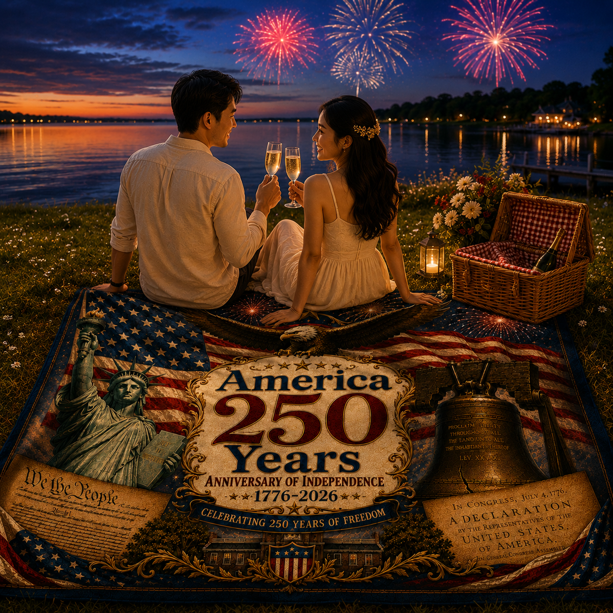 Happy Birthday America Landscaping Woven Blanket Special