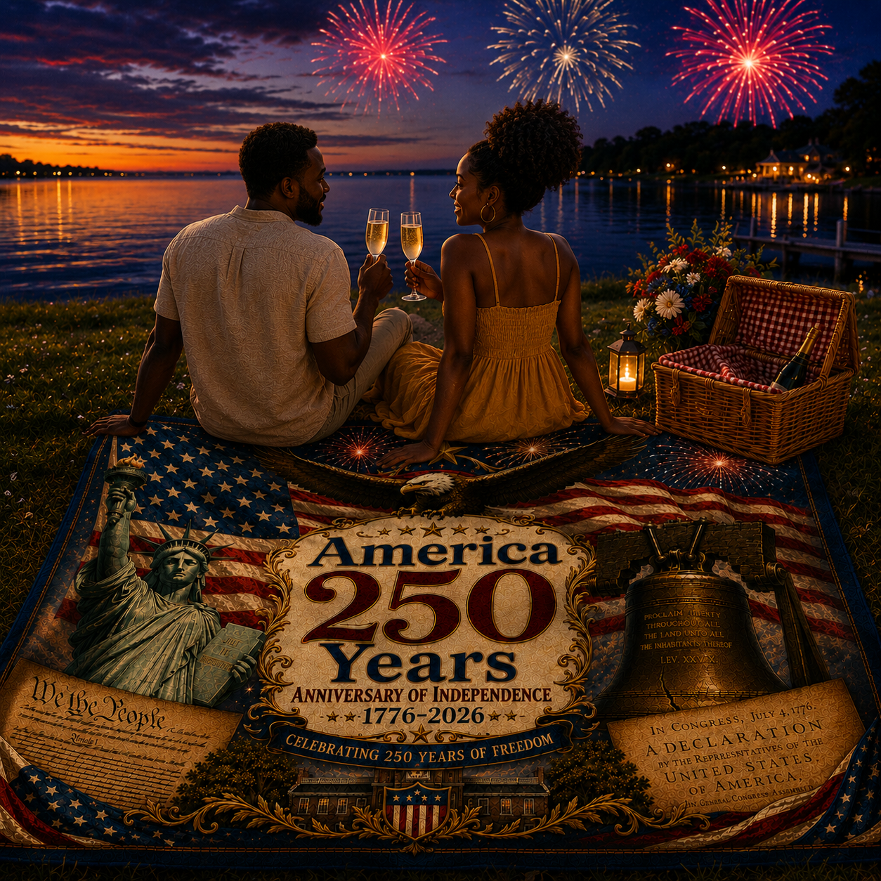 Happy Birthday America Landscaping Woven Blanket Special
