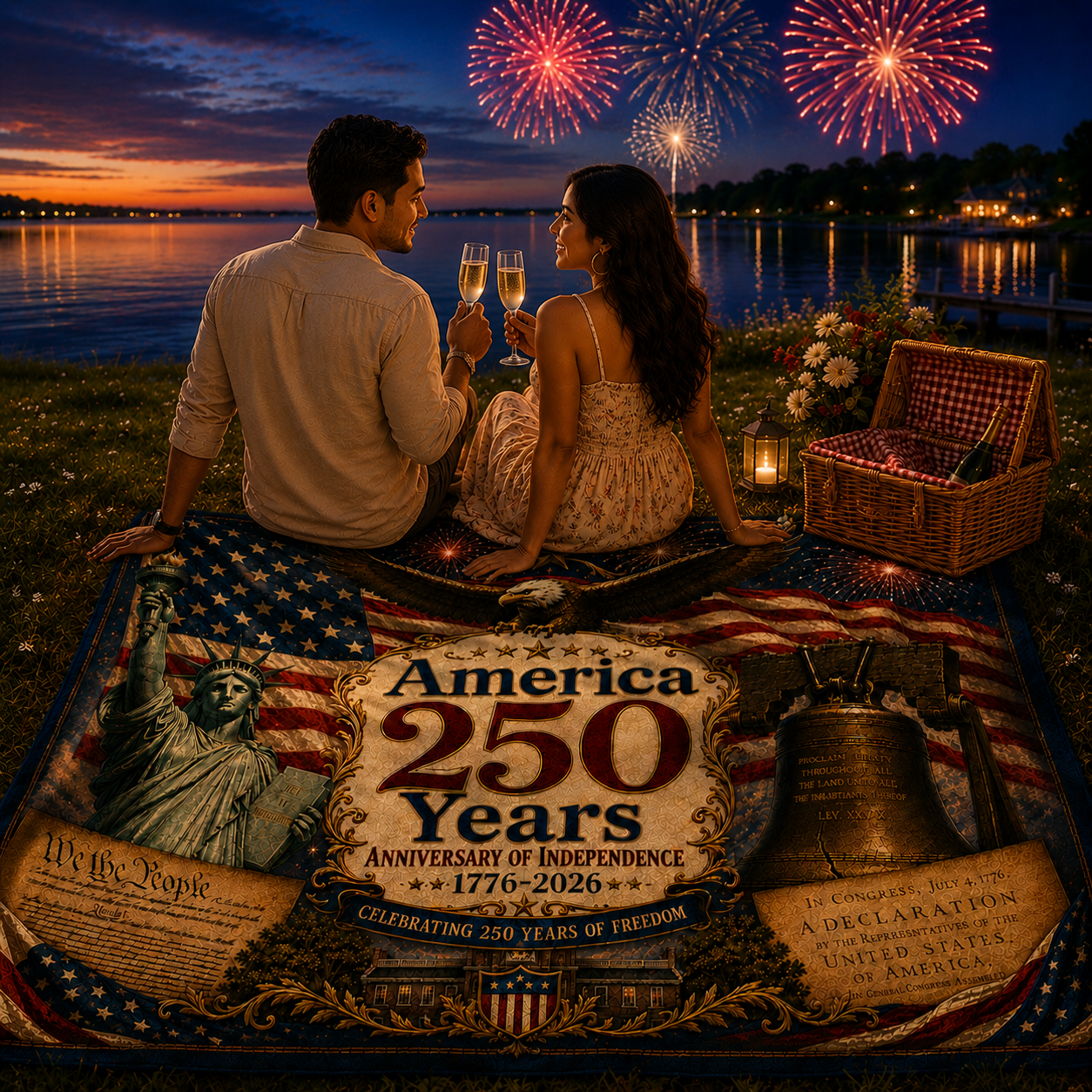 Happy Birthday America Landscaping Woven Blanket Special