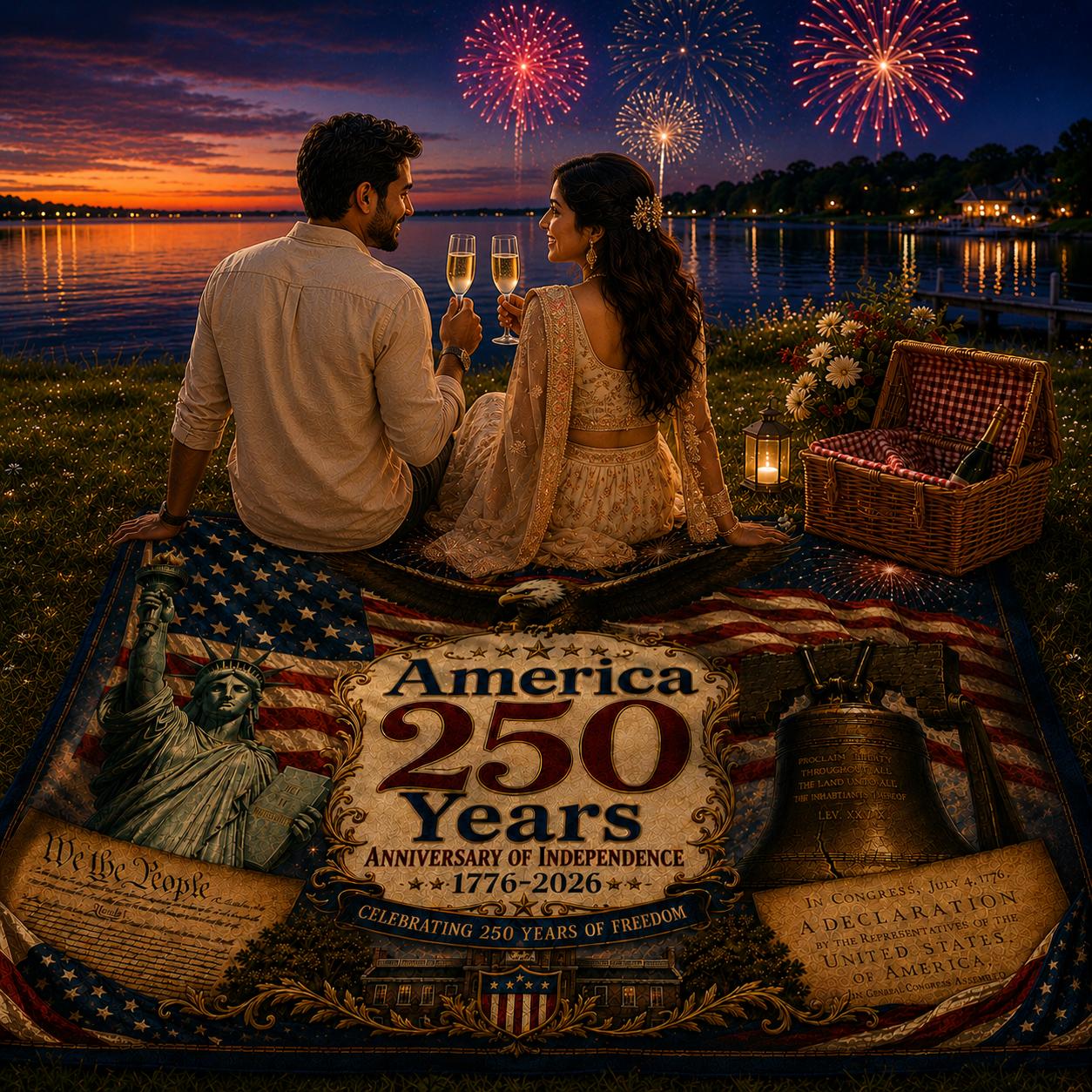 Happy Birthday America Landscaping Woven Blanket Special