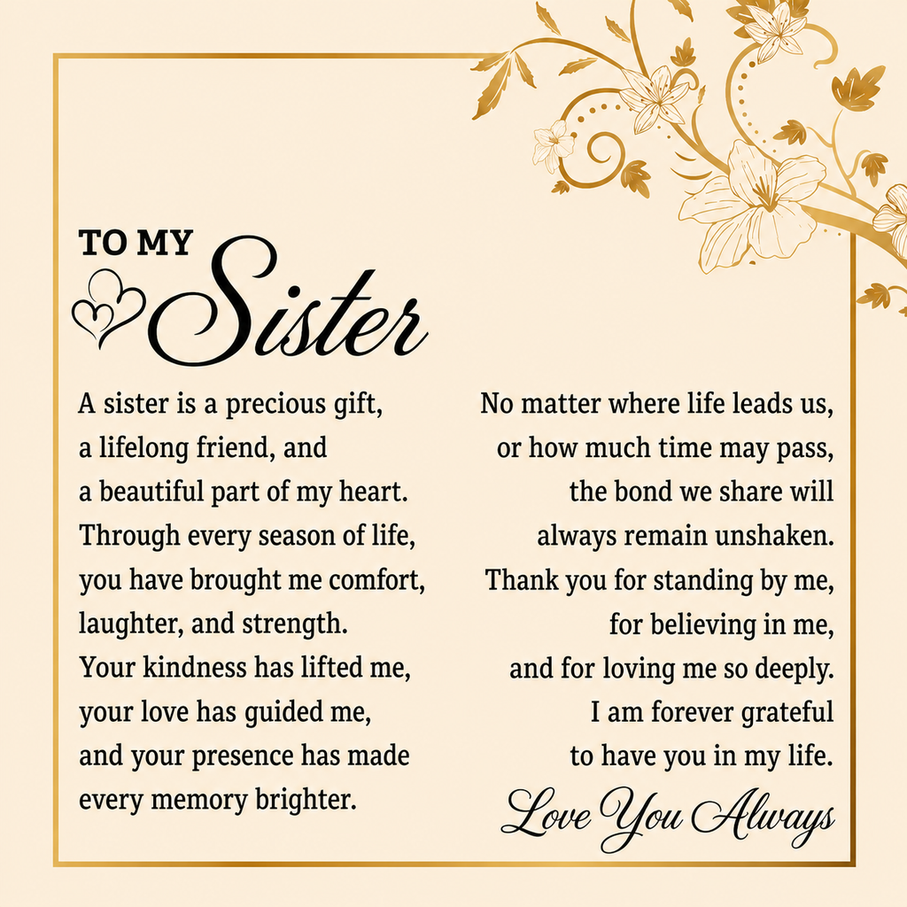 Cute Little Card For My Sister